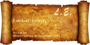 Lantai Ervin névjegykártya